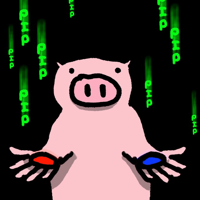 PIP in the Matrix with red and blue pills